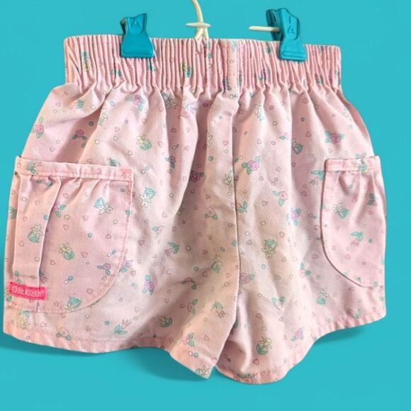Oshkosh B'Gosh Rare Toddler Girls Pastel Pink Floral Print Shorts - Picture 1 of 7